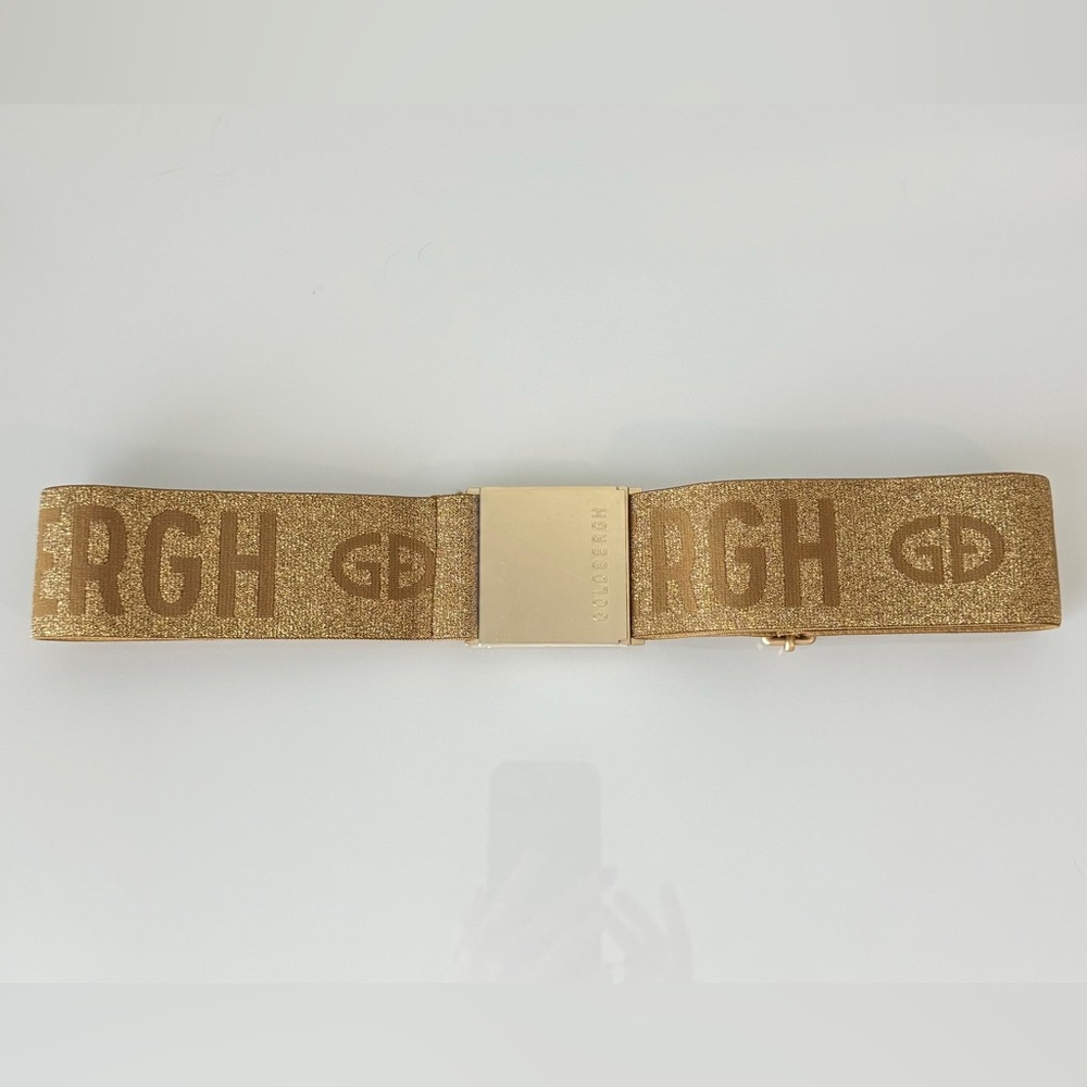 Goldbergh Ski Belt Logo Gold for Ski Pants, Ski Jacket, Ski Jumpsuit